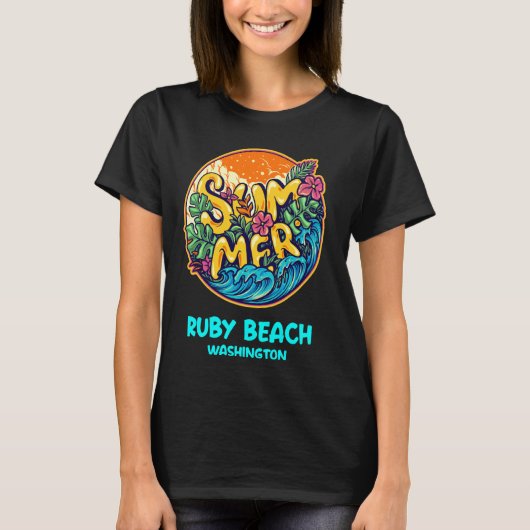 Ruby Beach Washington Sommer Urlaub Souvenir Hol T-Shirt (Vorderseite)