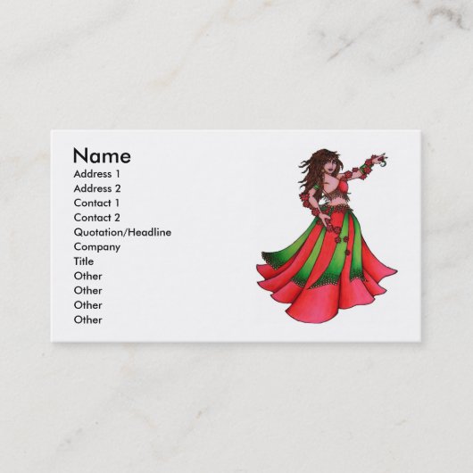 Ruby Belly Dancer Business Cards Visitenkarte (Vorderseite)