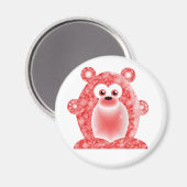Ruby Birthstone Bear Magnet (Vorderseite/Rückseite)