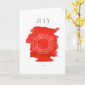 Ruby Birthstone Juli Geburtstag Karte (Gelbe Blume)