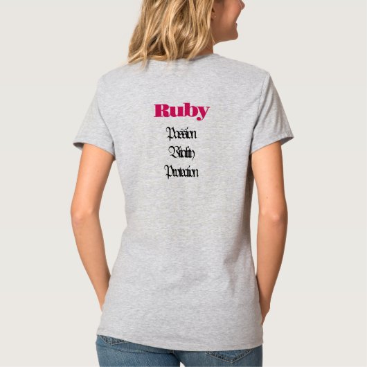 Ruby Birthstone - T - Shirt Juli (Rückseite)