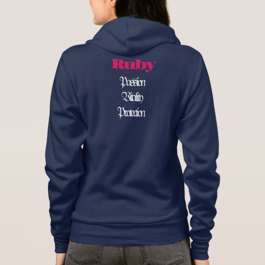 Ruby Birthstone - T - Shirt Juli (Rückseite)