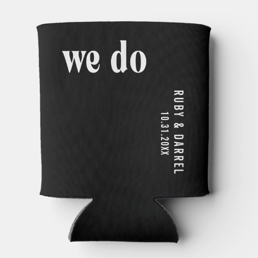 Ruby Black Modern Wedding Dosenkühler (Rückseite)