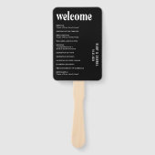 Ruby Black Modern Wedding Fächer (Vorderseite)