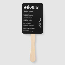 Ruby Black Modern Wedding Fächer