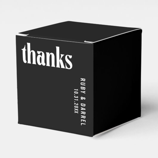 Ruby Black Modern Wedding Geschenkschachtel (Vorderseite)