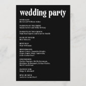 Ruby Black Modern Wedding Programm (Rückseite)