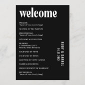 Ruby Black Modern Wedding Programm (Vorderseite)