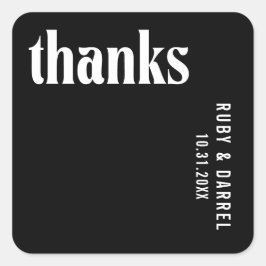 Ruby Black Modern Wedding Quadratischer Aufkleber