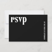 Ruby Black Modern Wedding RSVP Karte (Vorderseite)