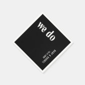 Ruby Black Modern Wedding Serviette (Ecke)