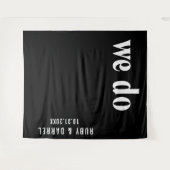 Ruby Black Modern Wedding Wandteppich (Vorderseite (Horizontal))