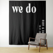 Ruby Black Modern Wedding Wandteppich (Beispiel)