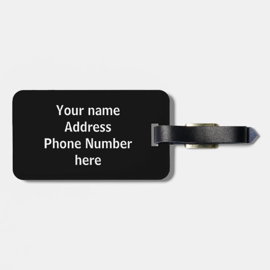 Ruby Black Personalisiert Gepäckanhänger (Rückseite horizontal)
