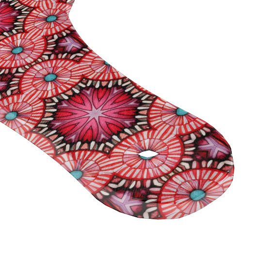 Ruby Bloom Tile - Ziermuster aus rotem Flor Schneidebrett (Ecke)