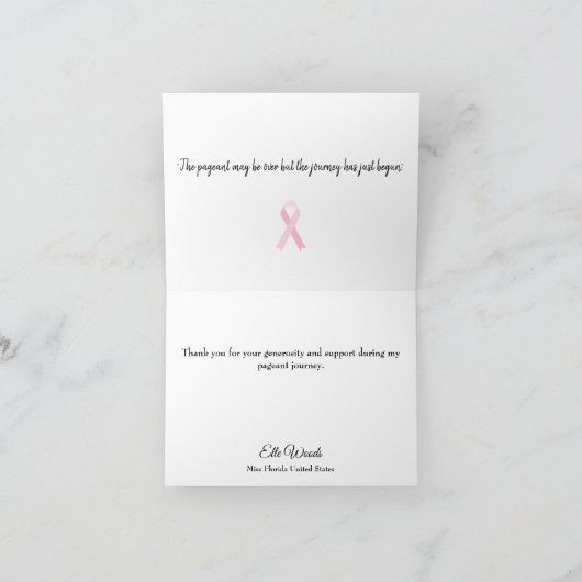 Ruby Blue Ombre geklappt Danke Karte (Innenseite)