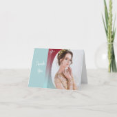 Ruby Blue Ombre geklappt Danke Karte (Vorderseite)