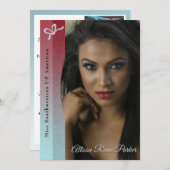 Ruby Blue Ombre Pageant Autograph Card Einladung (Vorne/Hinten)
