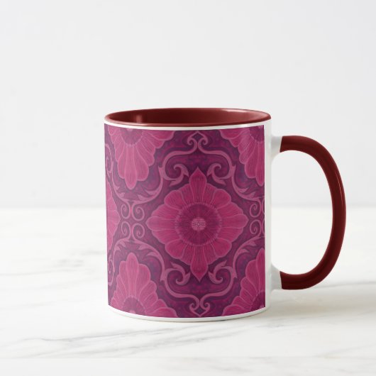 "Ruby Blume" bohemiisches arabesque Muster Tasse (Rechts)