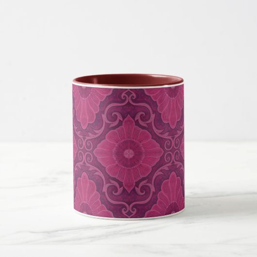 "Ruby Blume" bohemiisches arabesque Muster Tasse (Zentrum)