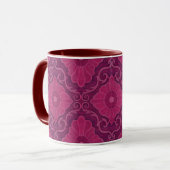 "Ruby Blume" bohemiisches arabesque Muster Tasse (Vorderseite Links)