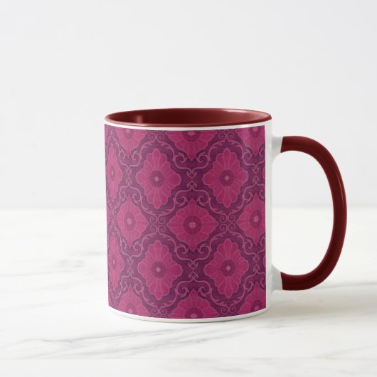 "Ruby Blume" bohemiisches arabesque Muster Tasse (Rechts)