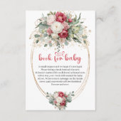Ruby blush floral baby shower book request card  begleitkarte (Vorderseite)