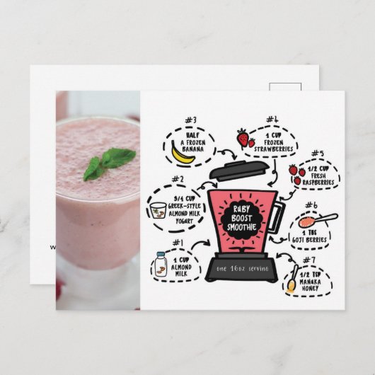Ruby Boost Smoothie Rezept Postkarte (Vorne/Hinten)