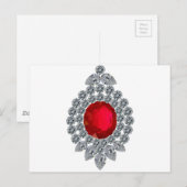 Ruby Brooch Postkarte (Vorne/Hinten)