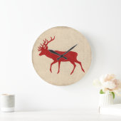 Ruby Buck Silhouette Clock Große Wanduhr (Zuhause)