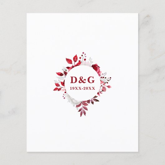 Ruby Budget 40. Hochzeitstag Blumenladen (Rückseite)