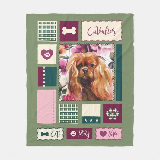 Ruby Cavalier Decke | mittel | grün pink (Vorderseite)