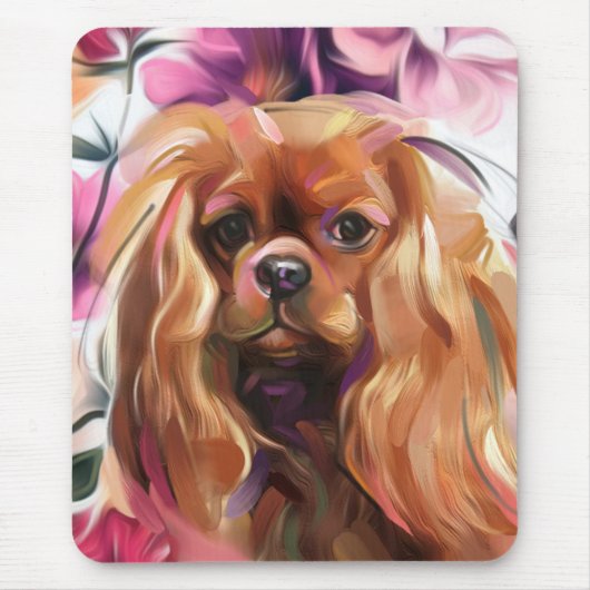 Ruby Cavalier Dog Art Mouse Pad Mousepad (Vorne)