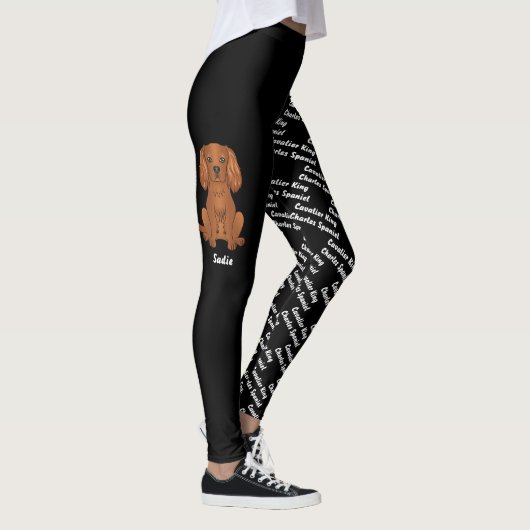 Ruby Cavalier Dog & Dog's Name and Breed Leggings (Rechts)