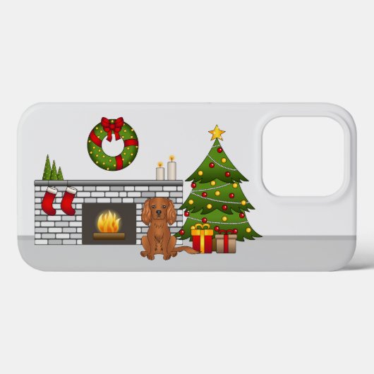 Ruby Cavalier Dog in einem Weihnachtszimmer Case-Mate iPhone Hülle (Rückseite (Horizontal))
