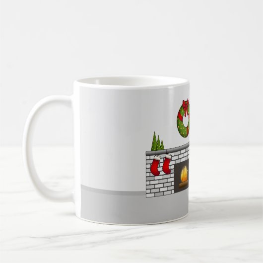 Ruby Cavalier Dog in einem Weihnachtszimmer Kaffeetasse (Links)