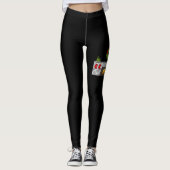 Ruby Cavalier Dog in einem Weihnachtszimmer schwar Leggings (Vorderseite)
