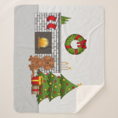 Ruby Cavalier Dog in einem Weihnachtszimmer Sherpadecke (Vorderseite)
