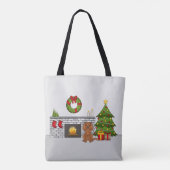 Ruby Cavalier Dog in einem Weihnachtszimmer Tasche (Rückseite)