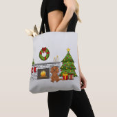 Ruby Cavalier Dog in einem Weihnachtszimmer Tasche (Von Nahem)