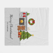 Ruby Cavalier Dog in einem Weihnachtszimmer & Text Fleecedecke (Vorderseite (Horizontal))