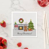 Ruby Cavalier Dog in einem Weihnachtszimmer & Text Serviette (Beispiel)