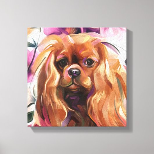 'Ruby' Cavalier-Hund-Kunstwerk auf Leinwand (Vorderseite)