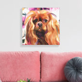 'Ruby' Cavalier-Hund-Kunstwerk auf Leinwand (Insitu (Wohnzimmer))