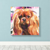 'Ruby' Cavalier-Hund-Kunstwerk auf Leinwand (Insitu (Holzboden))