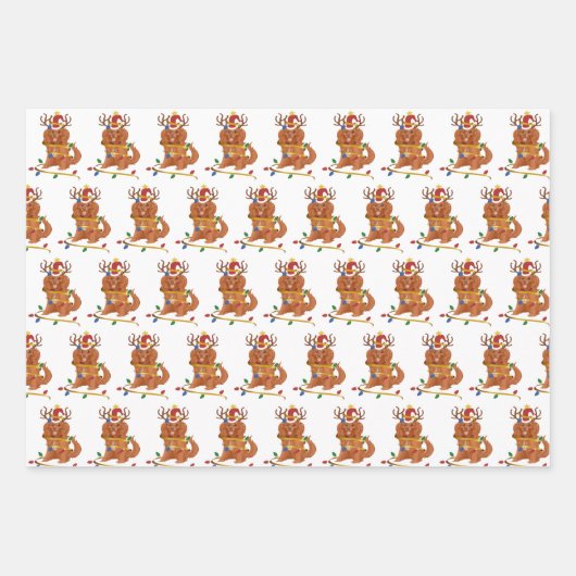 Ruby Cavalier King Charles Christmas Holiday Geschenkpapier Set (Vorderseite 3)