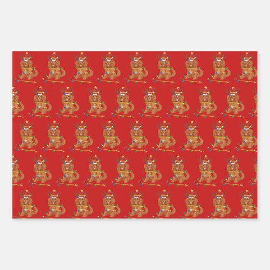 Ruby Cavalier King Charles Christmas Holiday Geschenkpapier Set (Vorderseite 2)