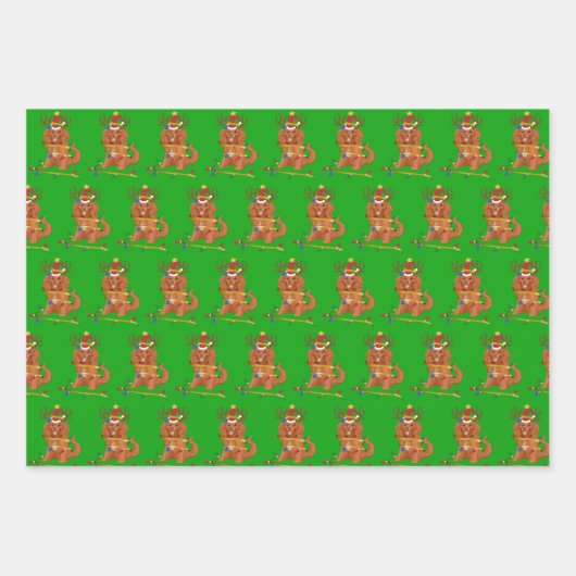 Ruby Cavalier King Charles Christmas Holiday Geschenkpapier Set (Vorderseite)