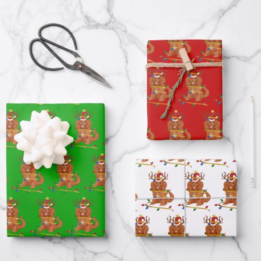 Ruby Cavalier King Charles Christmas Holiday  Geschenkpapier Set (Vorderseite)