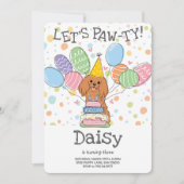 Ruby Cavalier King Charles Spaniel Birthday Party Einladung (Vorderseite)